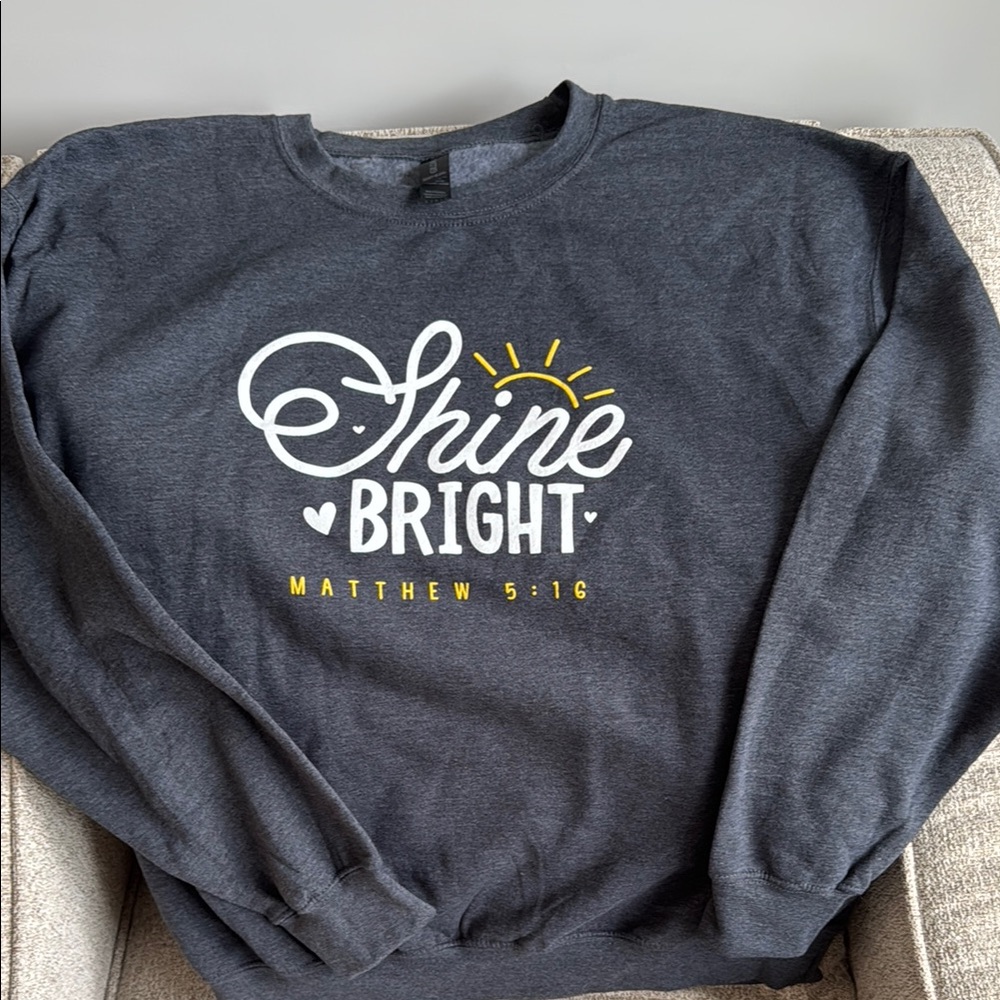 Gray Shine Bright Gildan Heavy Blend Sweatshirt